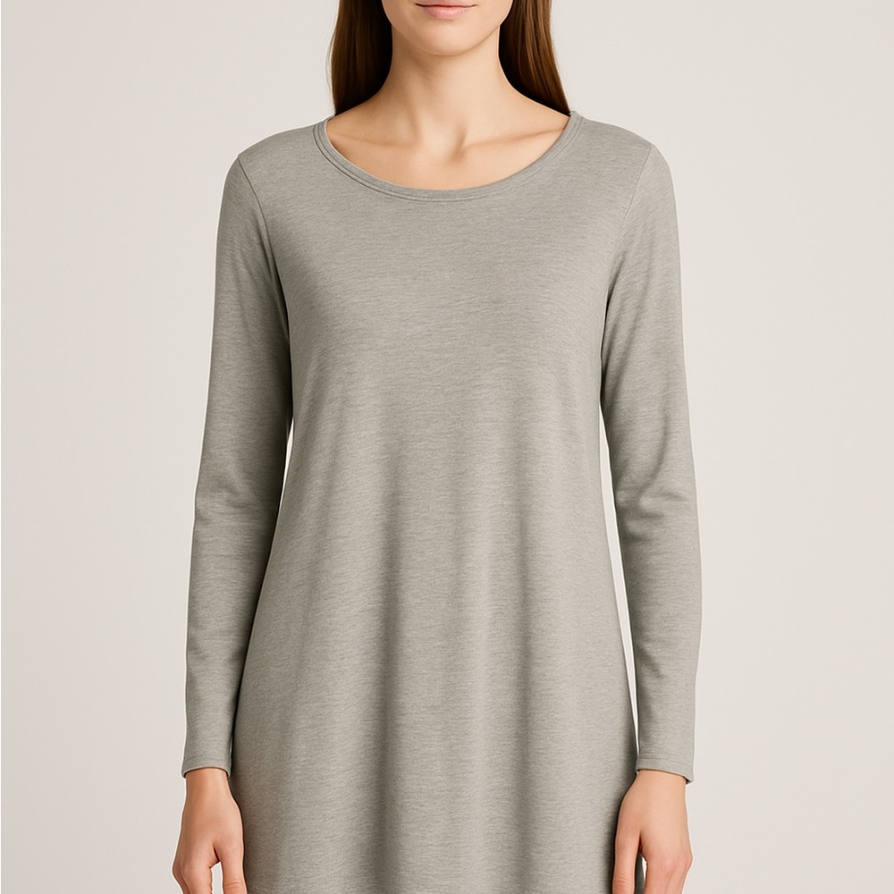 Womens Long Sleeve Tunic Top Casual Crew Neck T-Shirt Blouse Loose Fit